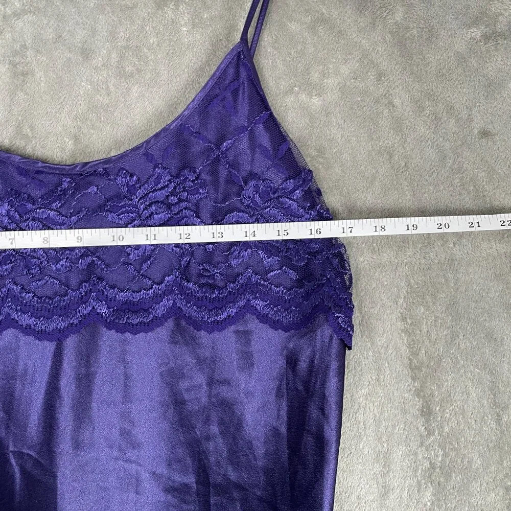 Private Luxuries Floral Slip Mini Dress Women's M Purple Satin Y2K Whimsy Fairy - Picture 7 of 9